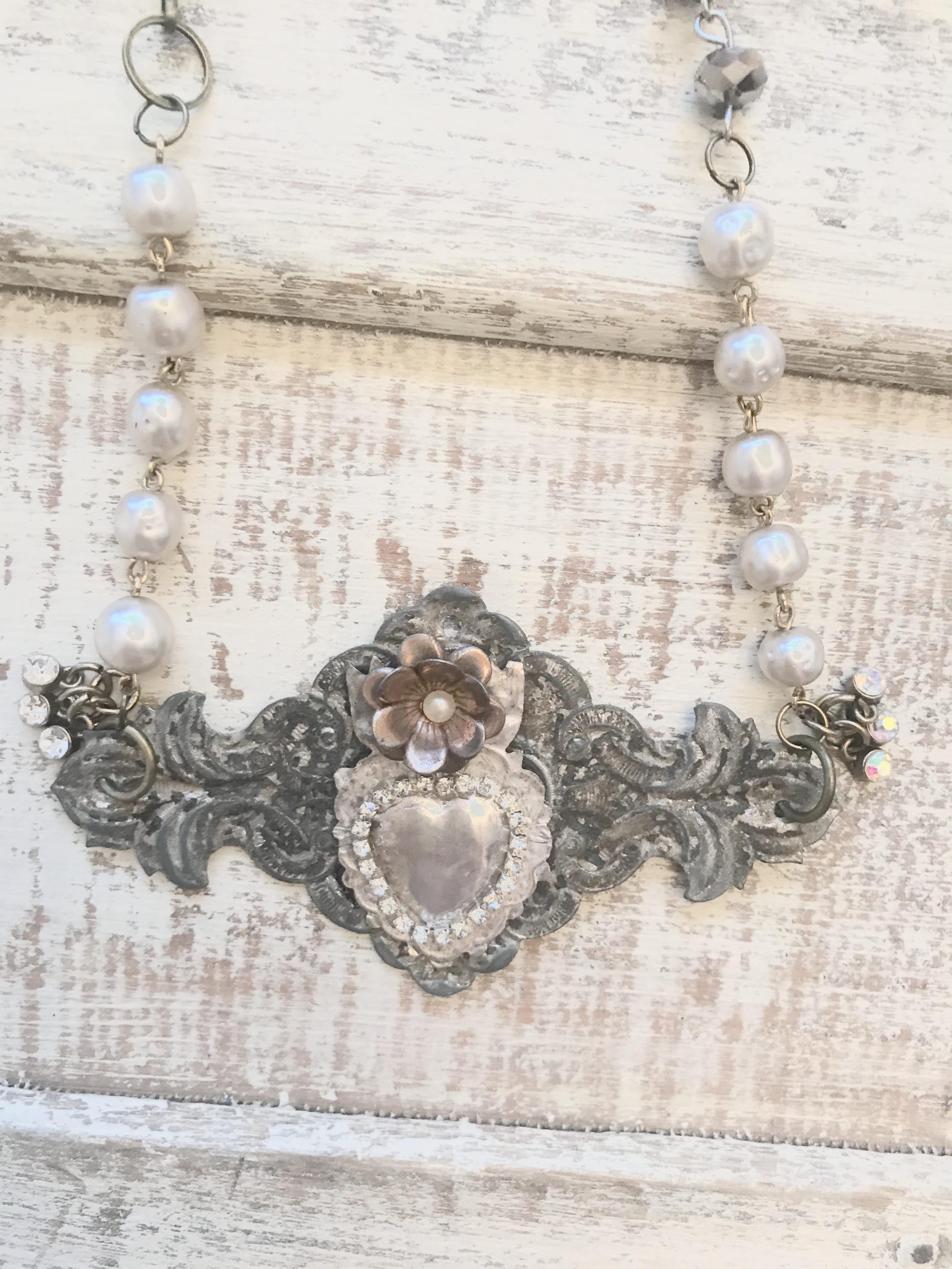 Vintage Key Plate Necklace